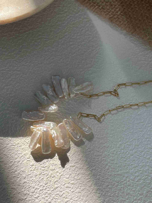 Baroque Smile Pearl Necklace | 14K Gold Filled Chain