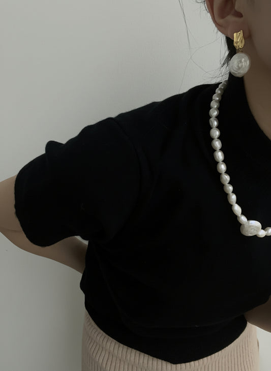 Roman Holiday Single Swirl Pearl Earring | 18K Gold Plated Silver