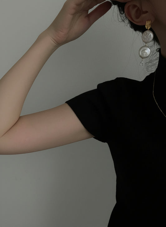 Roman Holiday Swirl Pearl Drop Earrings | Gold Plated Silver & 14K Gold Filled