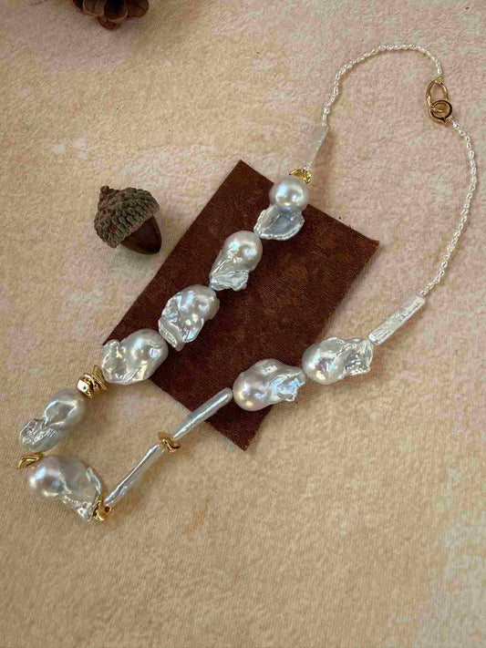 Barn Style Large Baroque Pearl Necklace