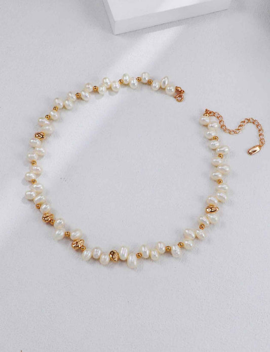 Vintage Gold Pearl Necklace