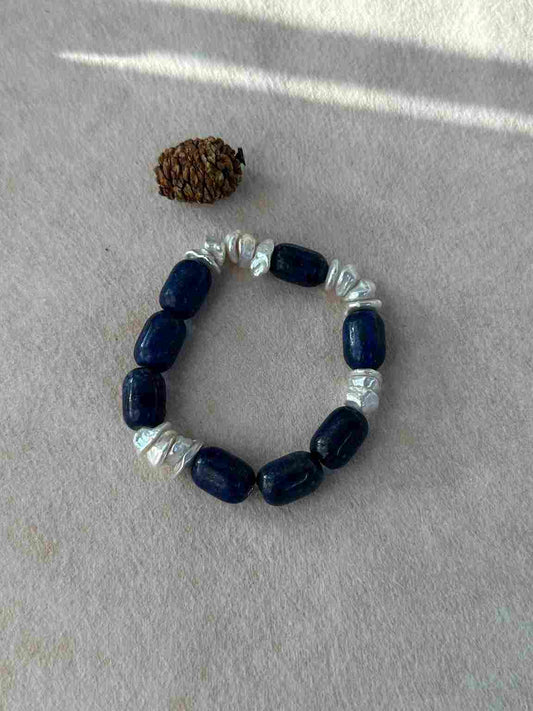 Blue Natural Stone Baroque Bracelet