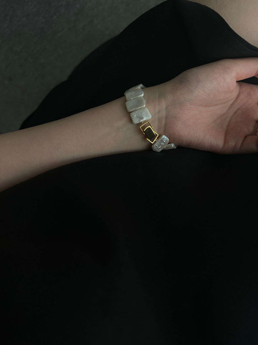 Watch-Style Baroque Pearl Bracelet