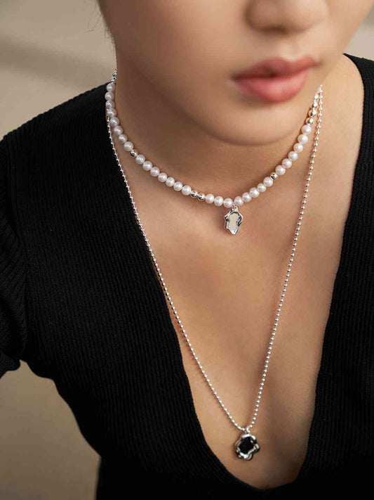 Silver Tone Pearl Necklace