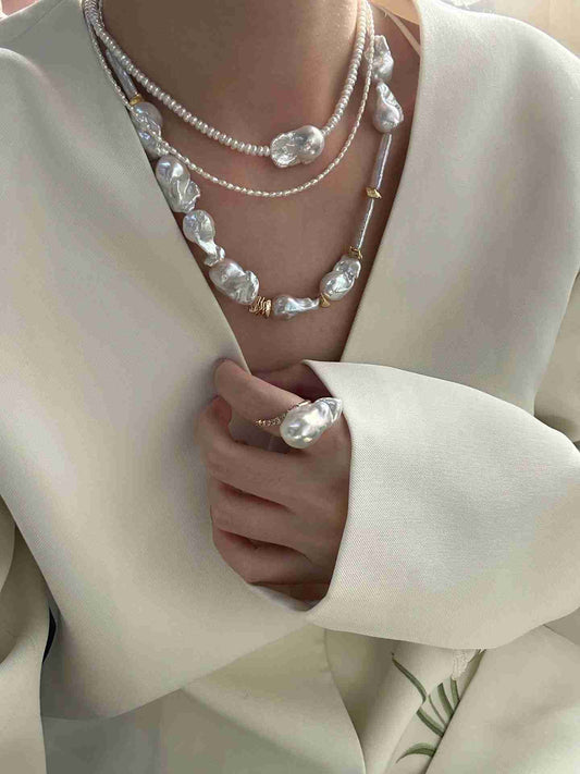 Barn Style Large Baroque Pearl Necklace