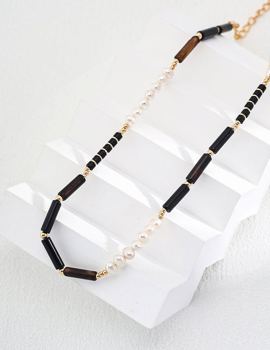 Natural agate pearl necklace - anne-sandy - -