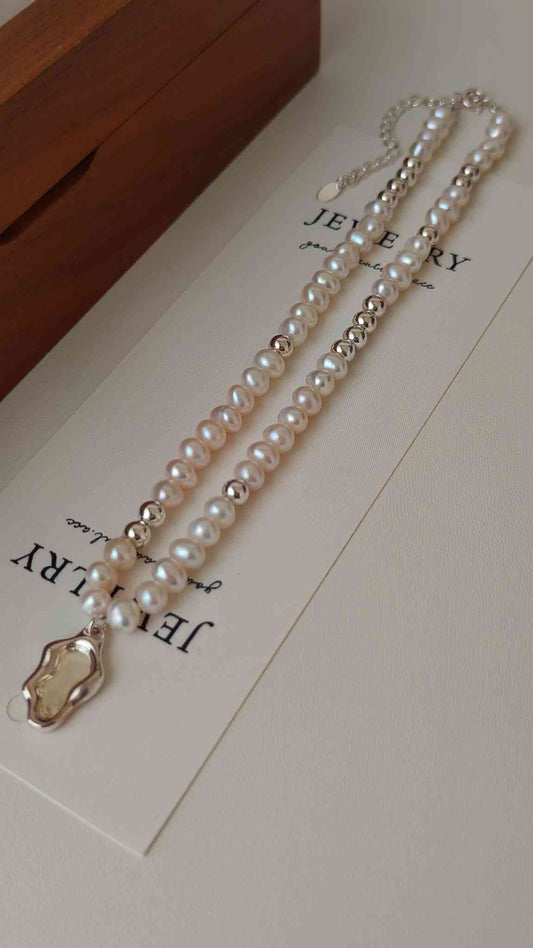 Silver Tone Pearl Necklace