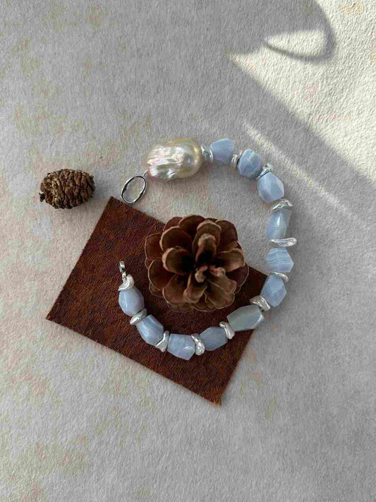 Blue Purple Natural Stone Baroque Bracelet