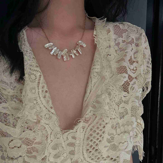 Baroque Smile Pearl Necklace | 14K Gold Filled Chain