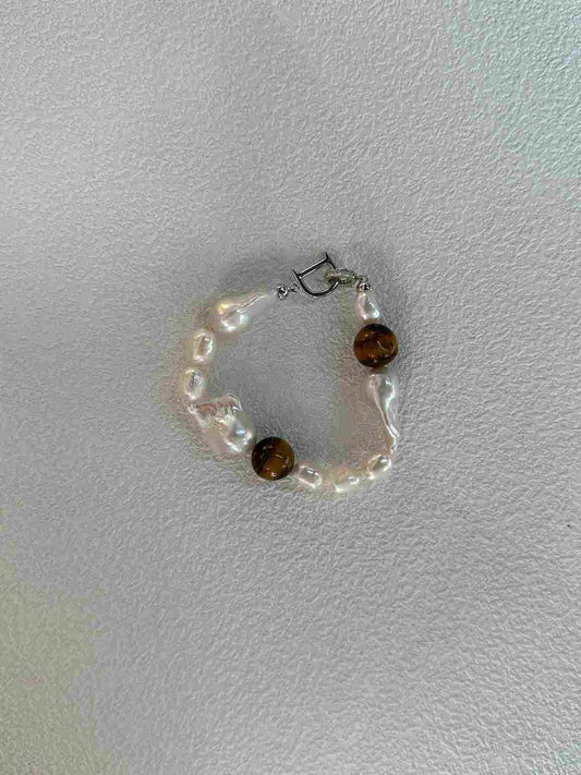 Tiger’s Eye Baroque Pearl Bracelet