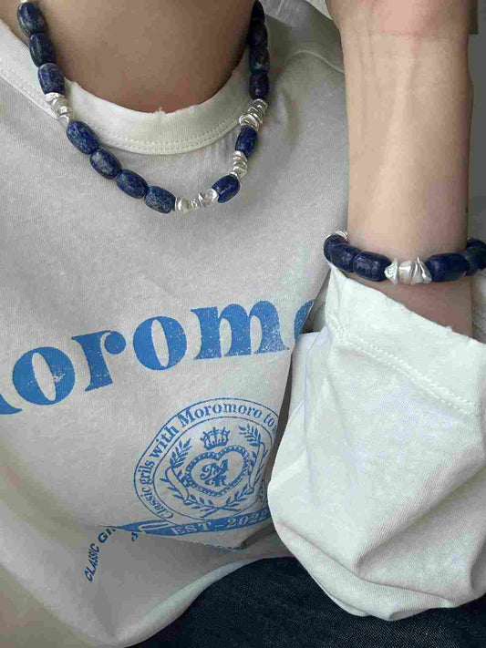 Blue Natural Stone Baroque Bracelet