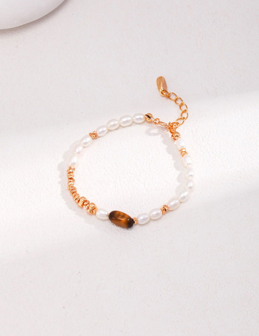 Tiger Eye Pearl Bracelet - anne-sandy -  - 