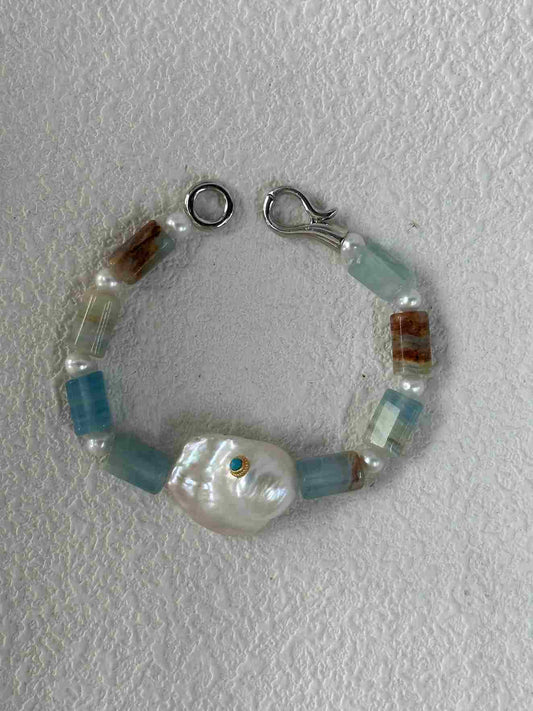 Blue Turquoise Baroque Bracelet